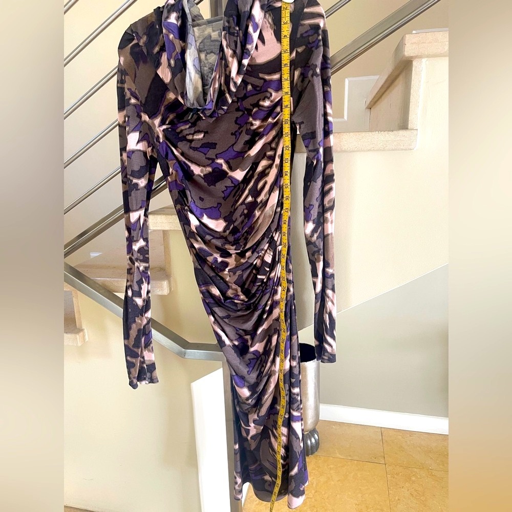 VINTAGE RARE ESCADA HOODED PURPLE DRESS - Picture 2 of 14